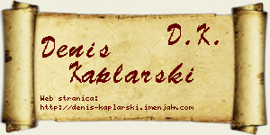 Denis Kaplarski vizit kartica